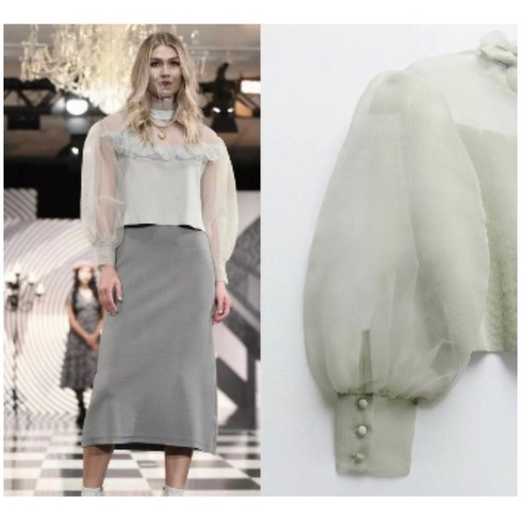 Zara Organza Knit top - Picture 11 of 13